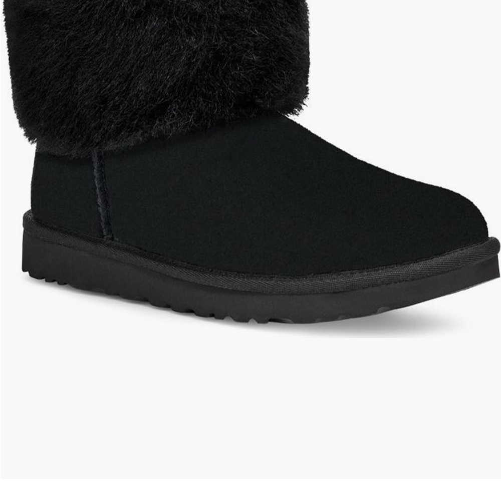UGG Black Fur-Trimmed Winter Boots. Like New